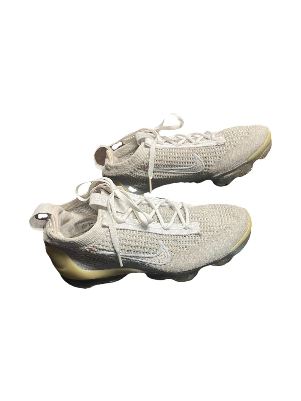Nike White and Cream Flyknit VaporMax Style Sneakers